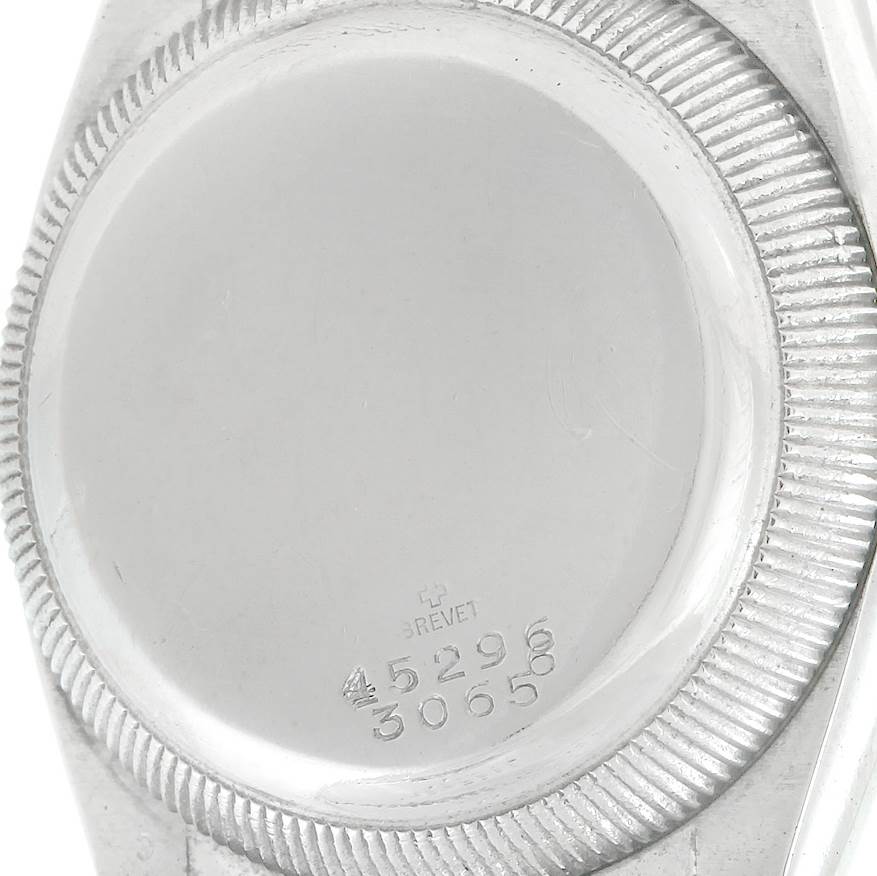 The image shows the case back of the Rolex Vintage Collection 3065 Men's Steel and Gold (two tone) Champagne Dial 3065 Men's Steel and Gold (two tone) Champagne Dial model from a bottom view.