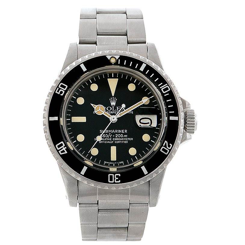 The image shows a frontal view of the entire Rolex Submariner Vintage Collection watch.