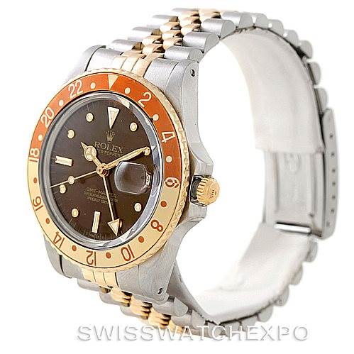 The Rolex Vintage Collection 16753 Men's Stainless Steel Brown Dial 16753 Men's Stainless Steel Brown Dial model is shown at a three-quarter angle, highlighting the bezel, dial, crown, and bracelet.