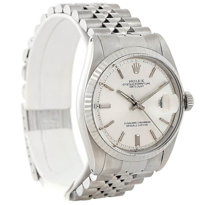 Rolex Datejust Steel 18K White Gold Vintage Mens Watch 1601 SwissWatchExpo