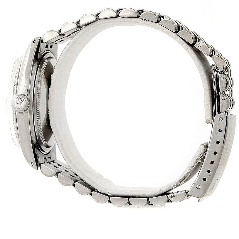 This image shows a side profile of a Vintage Collection model by Rolex, highlighting the case, crown, and bracelet.