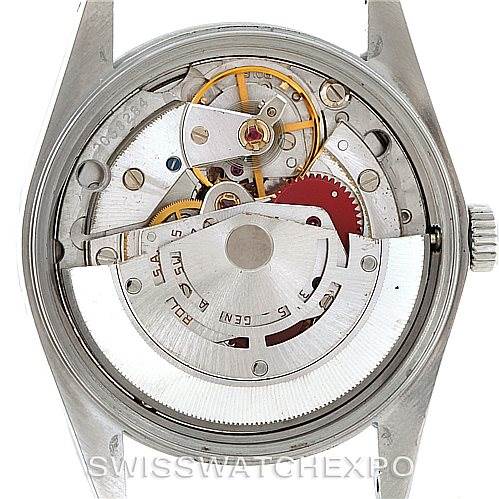 This image shows the back view of the Rolex Vintage Collection 15000 Men's Stainless Steel Blue Dial 15000 Men's Stainless Steel Blue Dial watch, specifically displaying the movement mechanism.