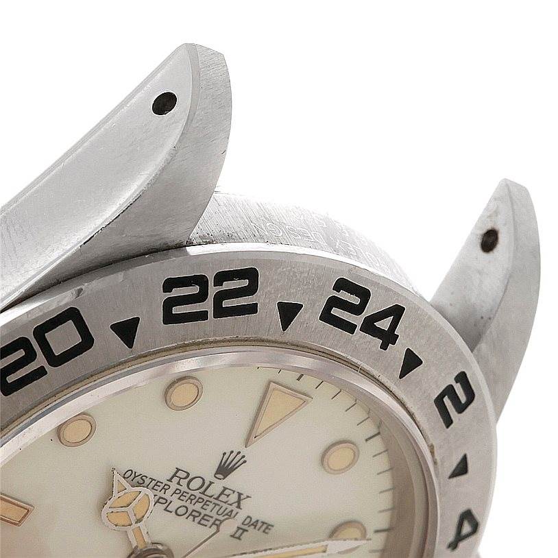 This is a close-up of the Rolex Vintage Collection 16550 Men's Stainless Steel Beige Dial 16550 Men's Stainless Steel Beige Dial model, showing the dial, bezel, and lugs.