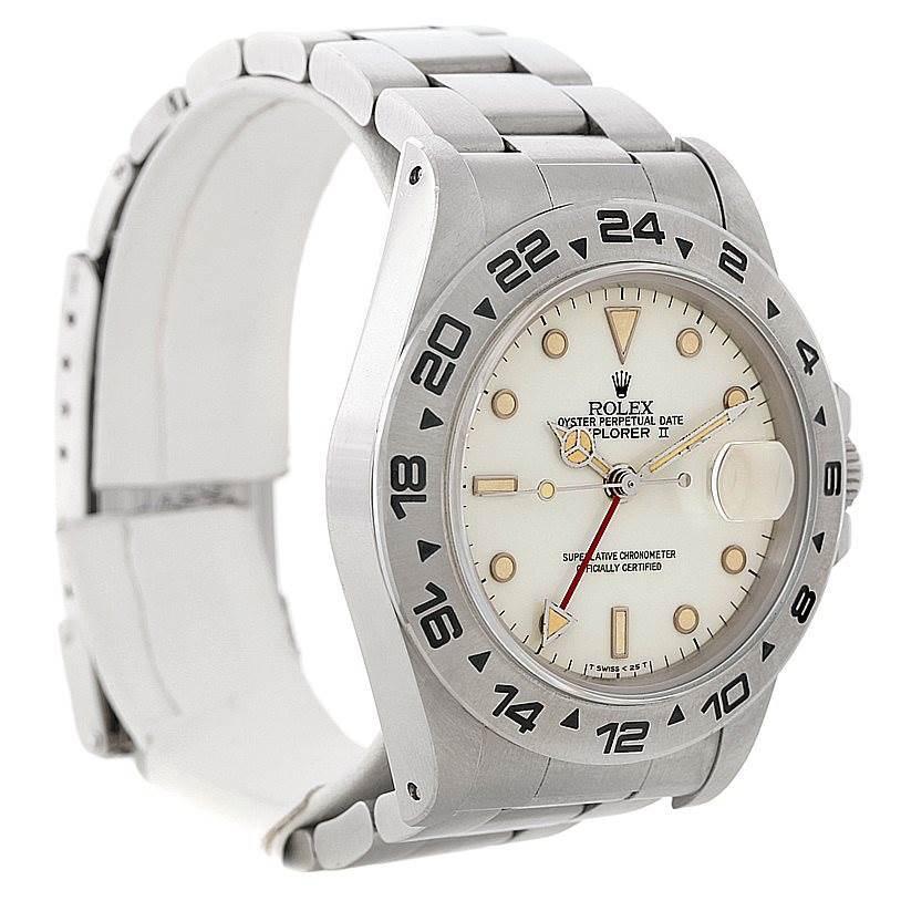 The Rolex Vintage Collection 16550 Men's Stainless Steel Beige Dial 16550 Men's Stainless Steel Beige Dial model is shown at a three-quarter angle, displaying its face, bezel, and part of the bracelet.