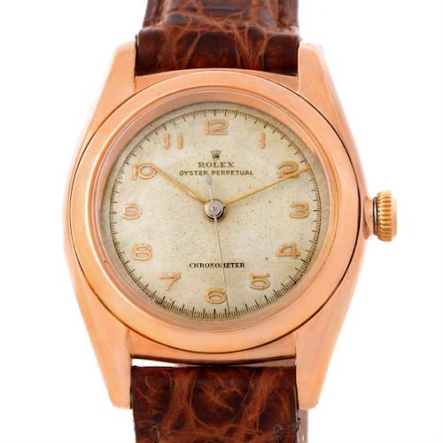 Photo of Rolex Bubbleback 14K Rose Gold Vintage Watch 3131