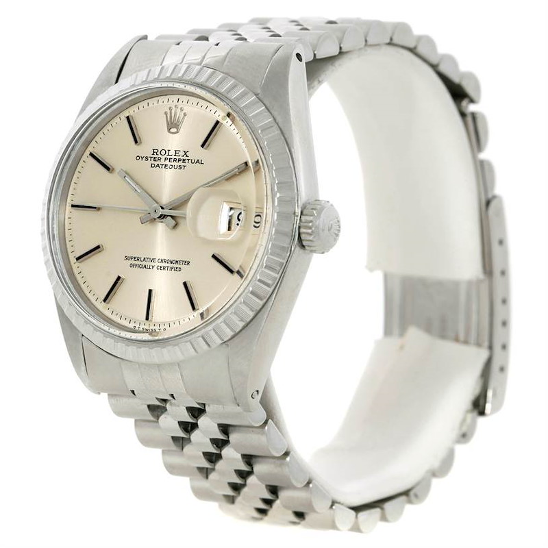 Rolex Datejust Mens Stainless Steel Silver Dial Vintage Watch 1603 SwissWatchExpo