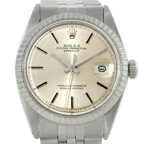 Photo of Rolex Datejust Mens Stainless Steel Silver Dial Vintage Watch 1603