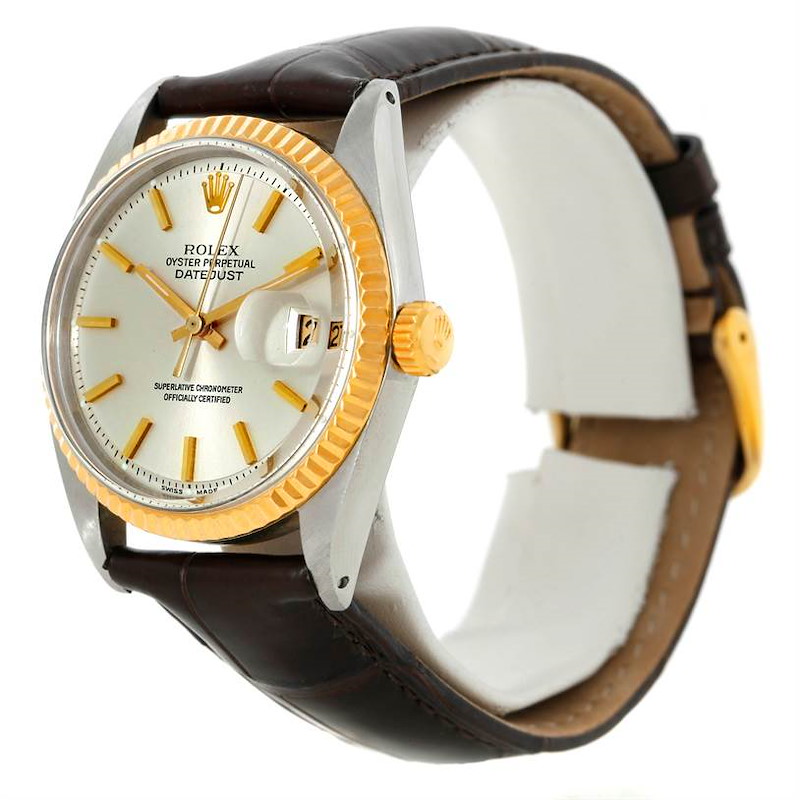 Rolex Datejust Vintage Mens Steel 18K Gold Watch 1601 SwissWatchExpo