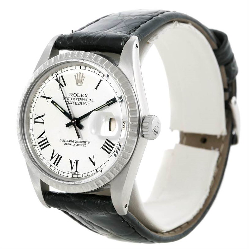 Rolex Datejust Vintage Mens Steel Buckley Dial Watch 16030 SwissWatchExpo