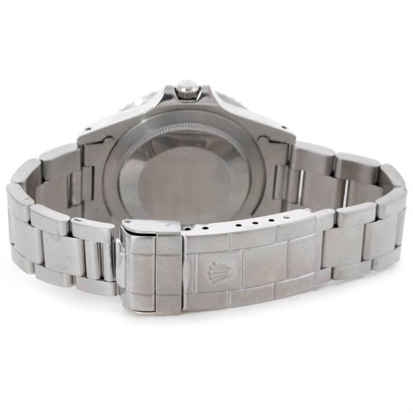 This image shows the back view of a Rolex Vintage Collection 16750 Men's Stainless Steel Black Dial 16750 Men's Stainless Steel Black Dial watch, including the case back and bracelet clasp.