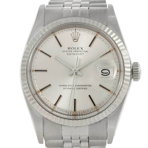 Photo of Rolex Datejust Steel 18K White Gold Vintage Mens Watch 1601