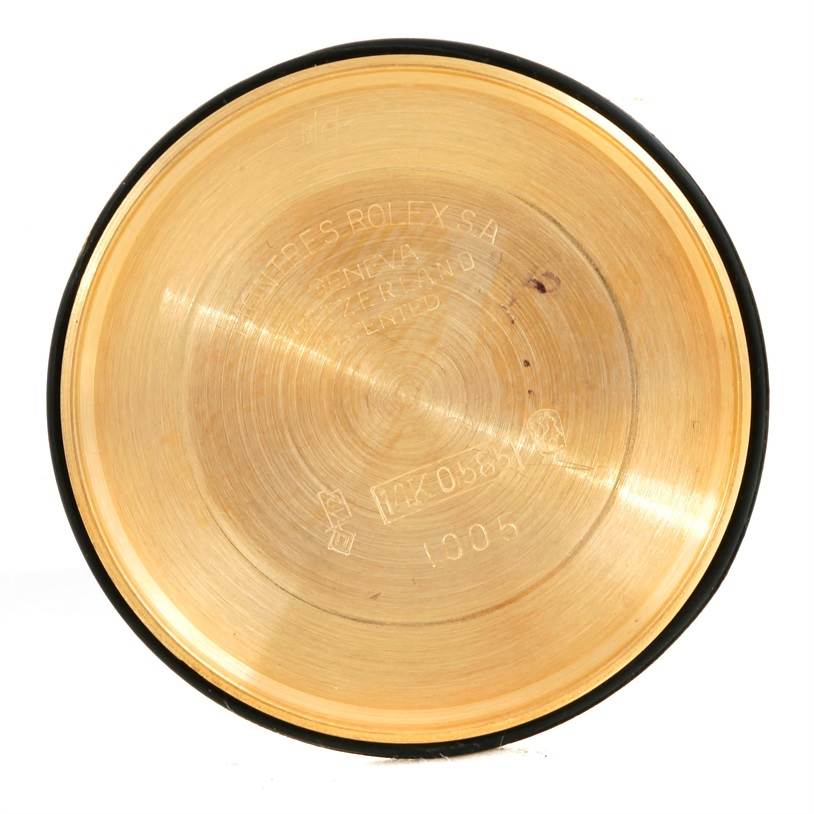 This image shows the inner case back of a Vintage Collection model by Rolex.