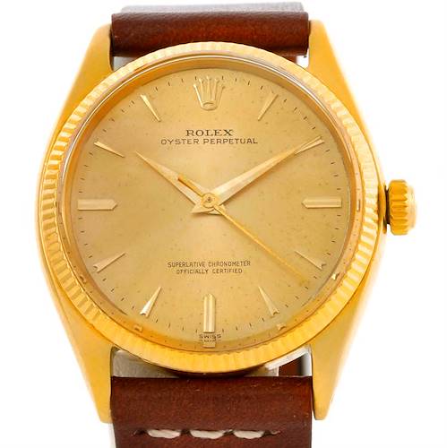 Photo of Rolex Vintage Mens 14K Yellow Gold Watch 1005