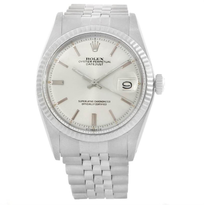 Rolex Datejust Steel 18K White Gold Vintage Mens Watch 1601 ...