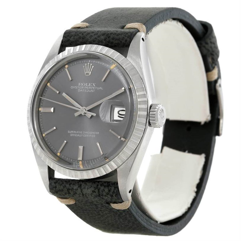 Rolex Datejust Vintage Mens Stainless Steel Grey Dial Watch 1603 SwissWatchExpo