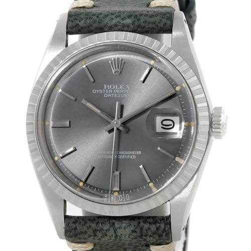 Photo of Rolex Datejust Vintage Mens Stainless Steel Grey Dial Watch 1603