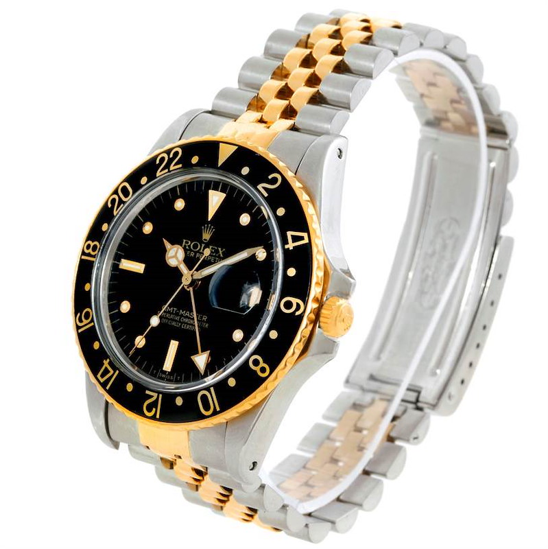 Rolex GMT Vintage Master Mens 18k Gold Steel Watch 16753 SwissWatchExpo