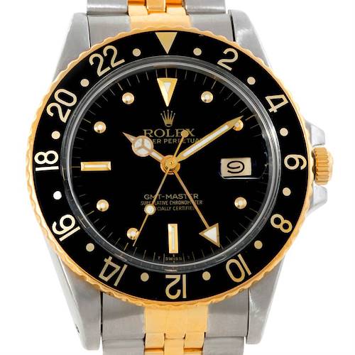 Photo of Rolex GMT Vintage Master Mens 18k Gold Steel Watch 16753