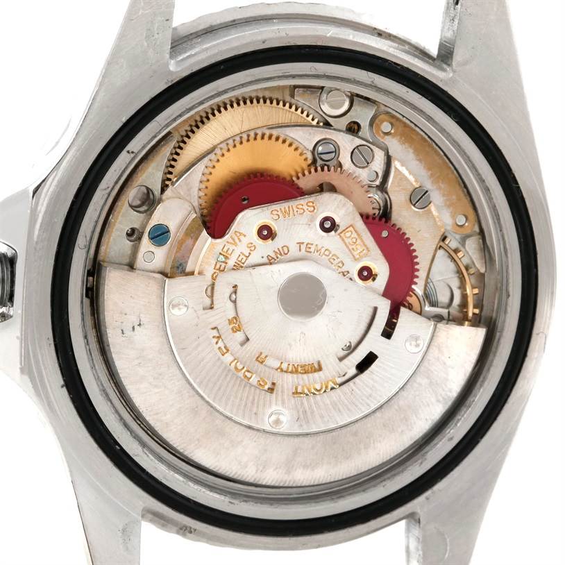 This image shows the internal mechanical movement of a Rolex Vintage Collection 1675 Men's Stainless Steel Black Dial 1675 Men's Stainless Steel Black Dial watch viewed from the back.