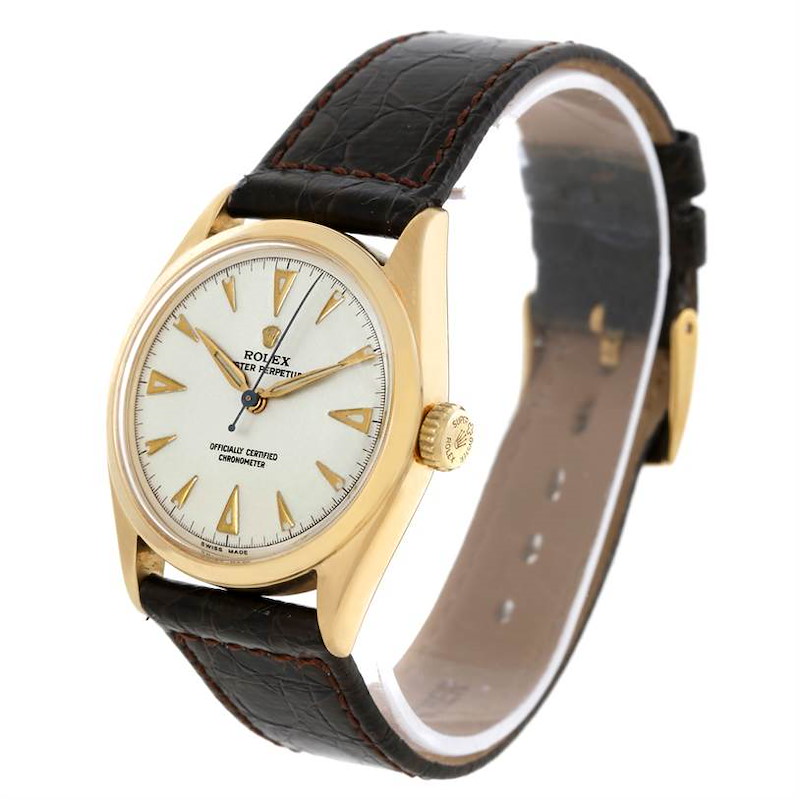 Rolex Oyster Perpetual Vintage 14K Yellow Gold Watch 6084 SwissWatchExpo