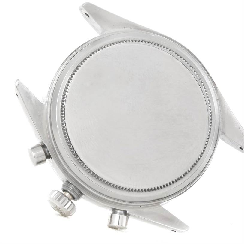 The image shows the back case and lugs of a Rolex Vintage Collection 6238 Men's Stainless Steel Silver Dial 6238 Men's Stainless Steel Silver Dial watch from an overhead angle.