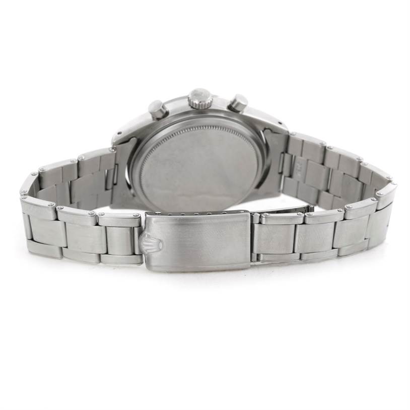 This image shows the back and bracelet of the Rolex Vintage Collection 6238 Men's Stainless Steel Silver Dial 6238 Men's Stainless Steel Silver Dial watch, taken from a rear angle.