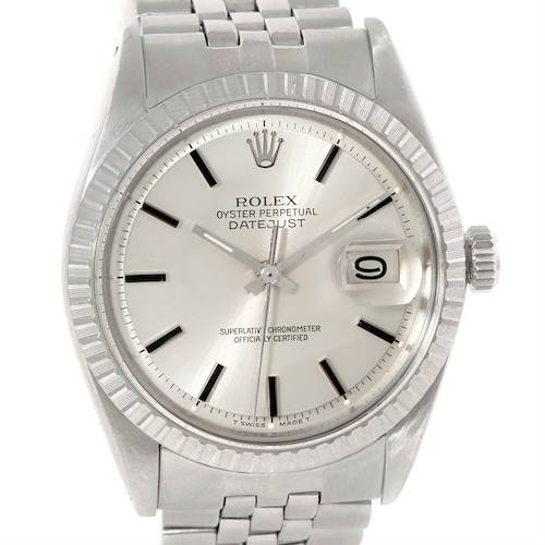 Photo of Rolex Datejust Stainless Steel Silver Dial Vintage Mens Watch 1601