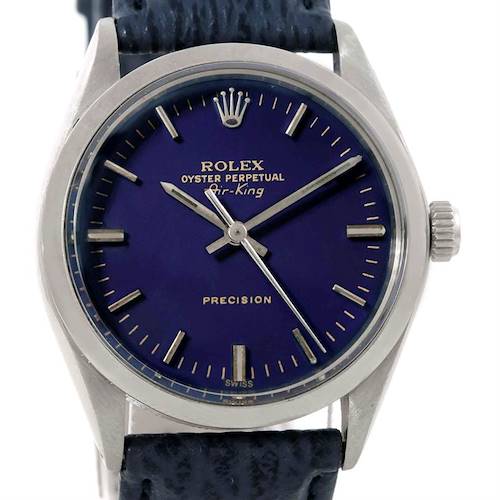 Photo of Rolex Air King Vintage Stainless Steel Blue Dial Mens Watch 5500