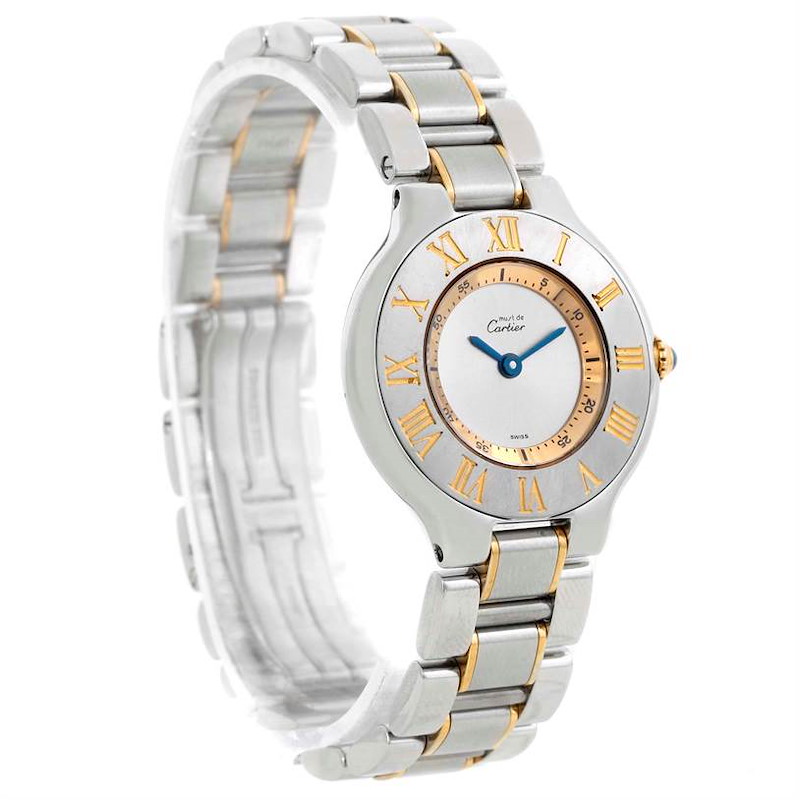 Cartier Must 21 Stainless Steel Yellow Gold Ladies Watch W10073R6 SwissWatchExpo