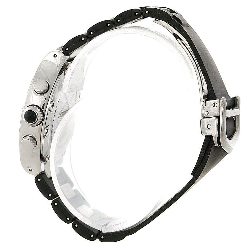 The image shows a side view of the Cartier Must 21 W10198U2 Women's Stainless Steel Black Dial W10198U2 Women's Stainless Steel Black Dial watch, displaying the case, crown, and buckle clasp.