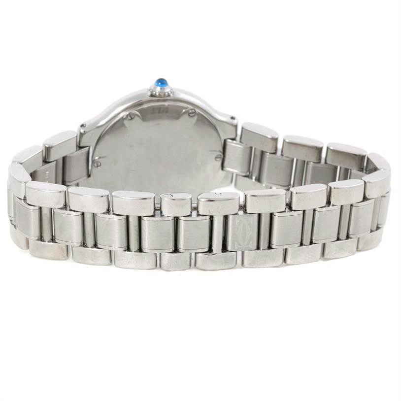 The image shows the back and bracelet of a Cartier Must 21 W10109T2 Men
s Stainless Steel Silver Dial W10109T2 Men
s Stainless Steel Silver Dial watch.