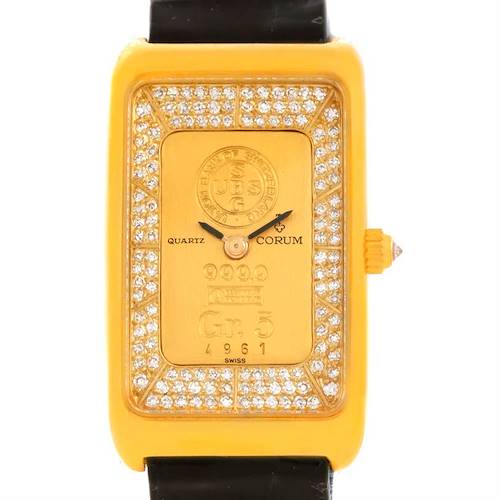 Photo of Corum 18K Yellow Gold Diamond 5 Gram Ingot 999.9 Watch