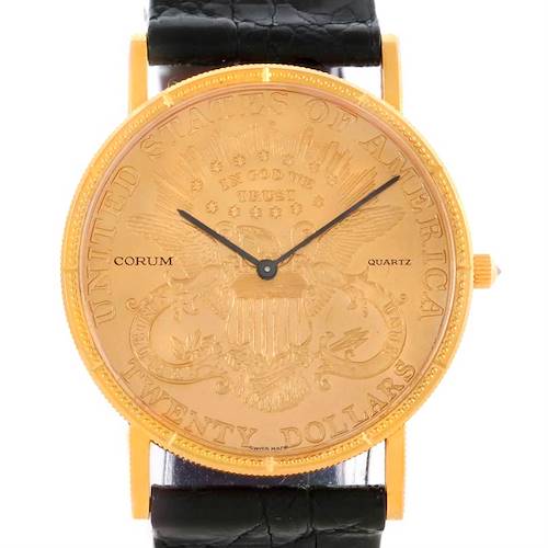 Photo of Corum 20 Dollars Double Eagle Yellow Gold Coin Mens Watch Box Papers