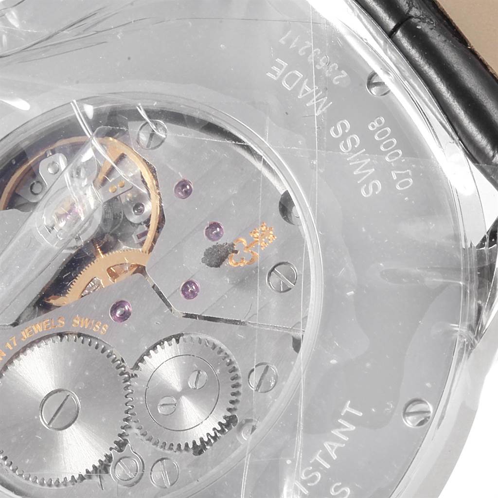 The image shows the internal mechanism of the Corum Heritage V157/02614 Men's Stainless Steel Silver Dial V157/02614 Men's Stainless Steel Silver Dial watch viewed from the back, highlighting gears and movement components.