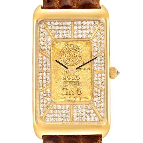 Photo of Corum 5 Gram Ingot Yellow Gold Diamond Ladies Watch 55400