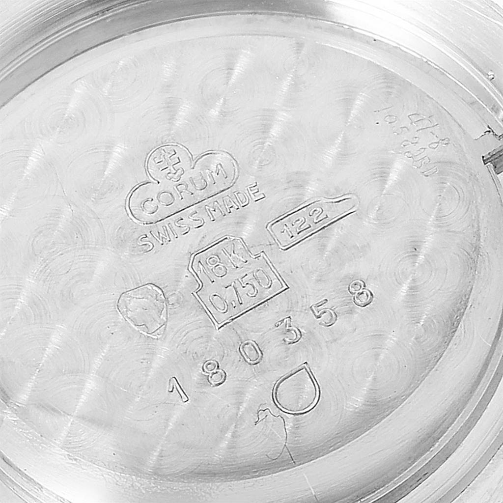 The image shows the inner casing of the Corum 80358 Women's White Gold Silver Dial 80358 Women's White Gold Silver Dial 18K White Gold Diamond Vintage Cocktail Ladies Watch.