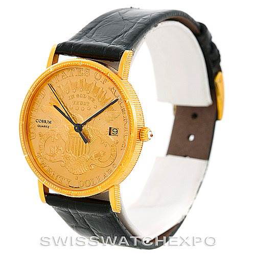 Corum 18 22K Yellow Gold 20 Double Eagle Coin Mens Watch