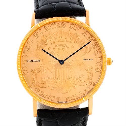 Photo of Corum 18/22K Yellow Gold 20 Double Eagle Coin Vintage Mens Watch