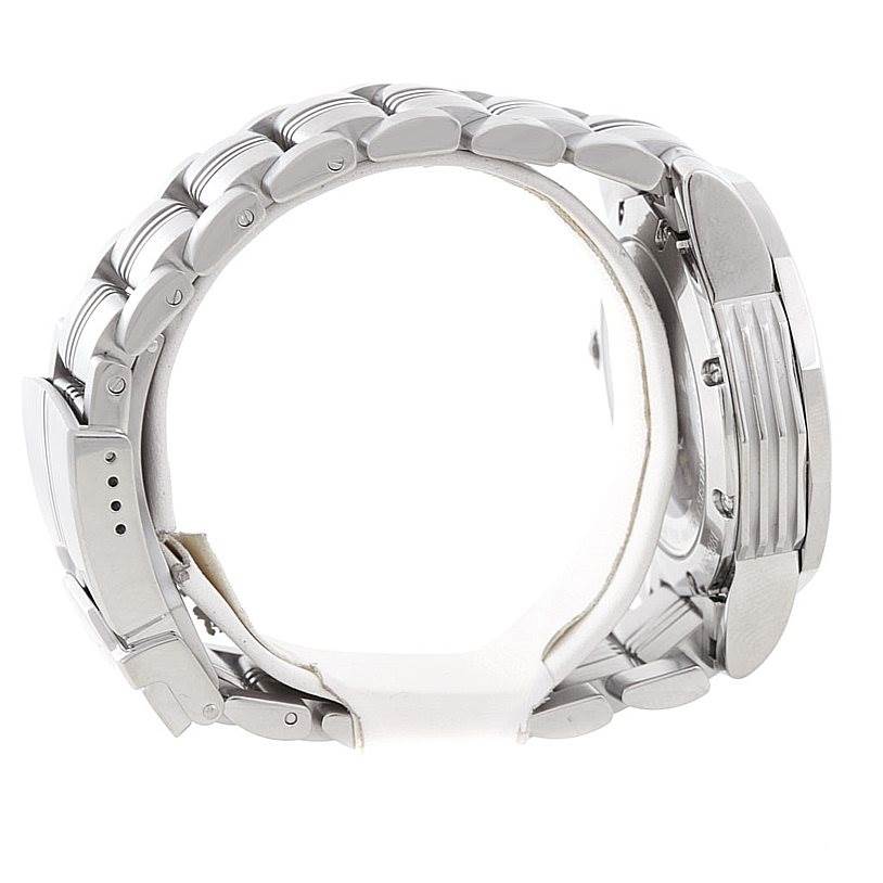 The image shows a side view of a Corum Admirals Cup 982.630.20 Men
s Stainless Steel Silver Dial 982.630.20 Men
s Stainless Steel Silver Dial watch, highlighting the bracelet and case side.