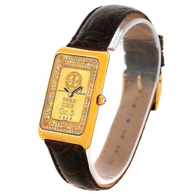 Corum 18K Yellow Gold Diamond 5 Gram Ingot 999.9 Watch | SwissWatchExpo