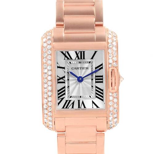 Photo of Cartier Tank Anglaise Rose Gold Diamond Ladies Watch WT100002 Box Papers