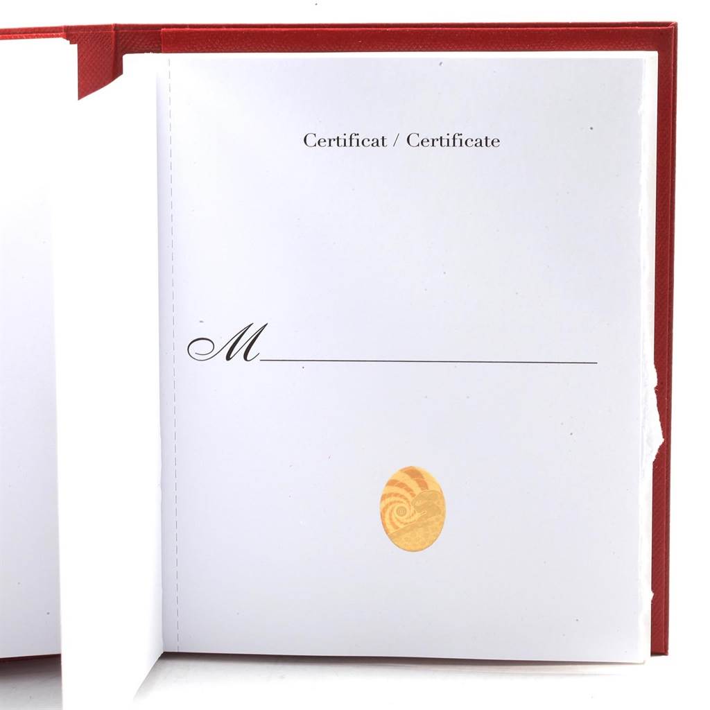 This is an image of the certificate booklet for the Tank Anglaise model by Cartier.