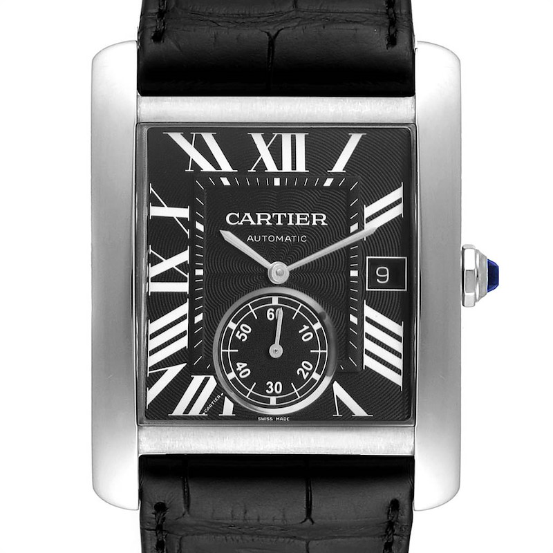 Cartier Tank MC Black Dial Automatic Steel Mens Watch W5330004 SwissWatchExpo