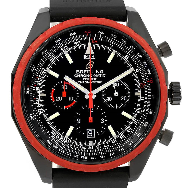 Breitling Chrono-Matic Red Bezel Limited Edition Mens Watch M14360 SwissWatchExpo