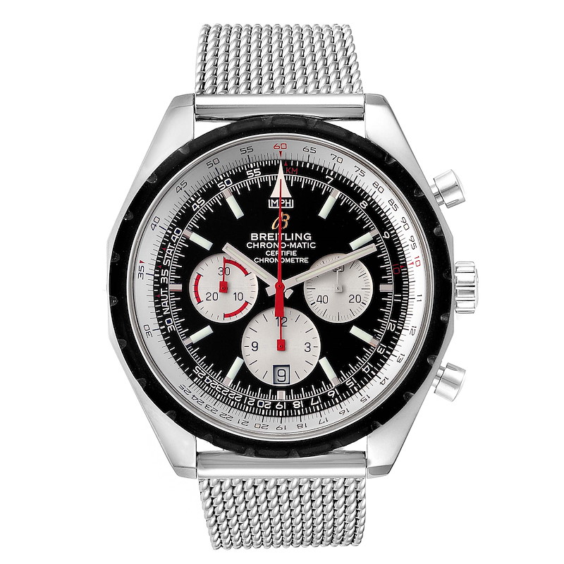 Breitling Chronomatic Chronograph Steel Mens Watch A41360 SwissWatchExpo