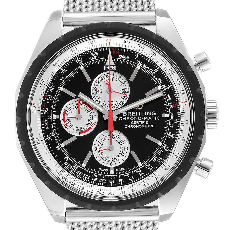Breitling Chrono-Matic 1461 Mesh Bracelet Limited Edition mens Watch A19360 SwissWatchExpo