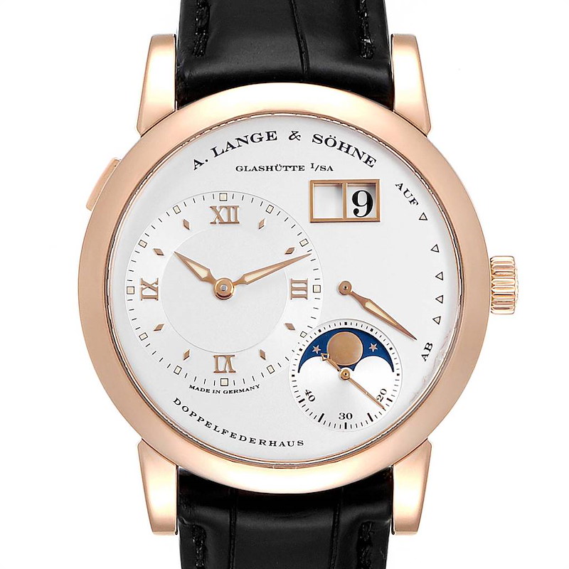 A. Lange Sohne Rose Gold Moonphase 38.5mm Mens Watch 109.032 Box Papers SwissWatchExpo
