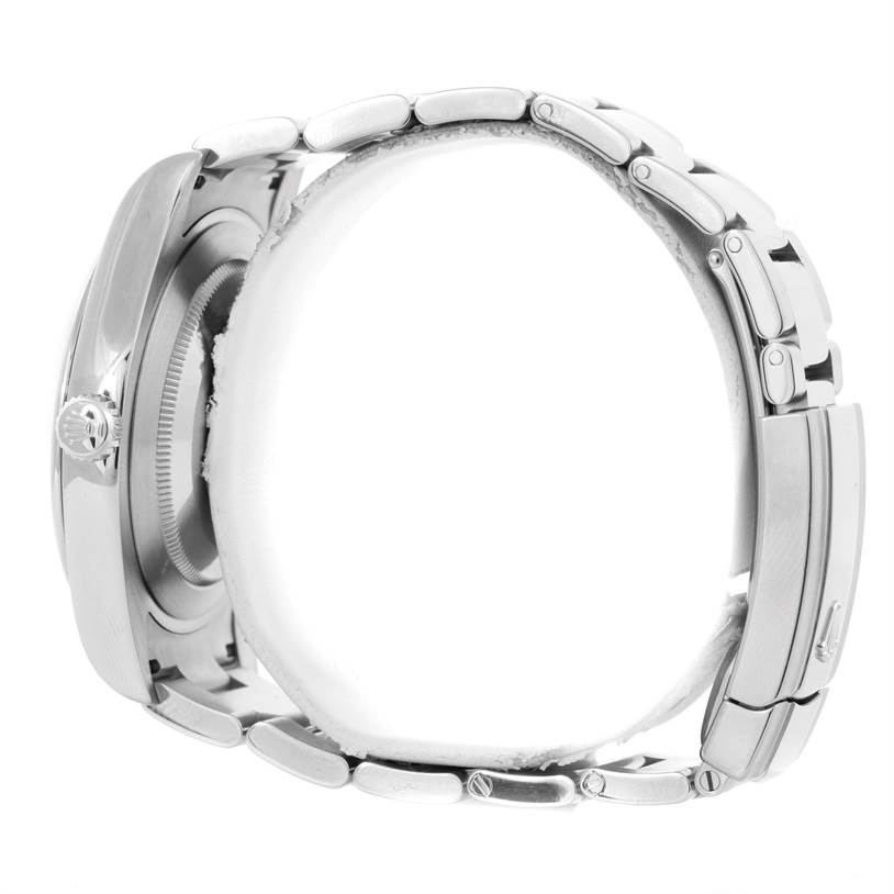 This image shows a side view of the Rolex Datejust 41 116300 Men's Stainless Steel Black Dial 116300 Men's Stainless Steel Black Dial watch, focusing on its case and bracelet.