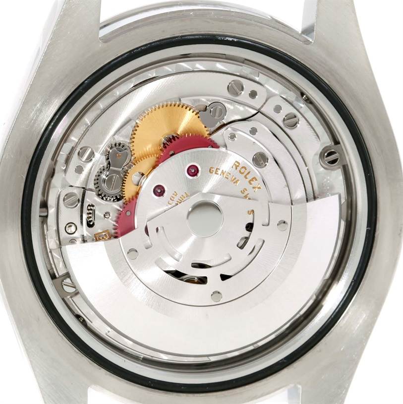 This is an image of the internal mechanical components of a Rolex Datejust 41 116300 Men's Stainless Steel Black Dial 116300 Men's Stainless Steel Black Dial watch, viewed from the back.