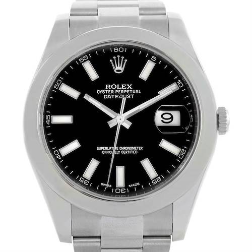Photo of Rolex Datejust II Black Dial Mens Stainless Steel Watch 116300